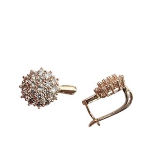 18kt Rose Gold Plated Crystal Cluster Drop Earrings